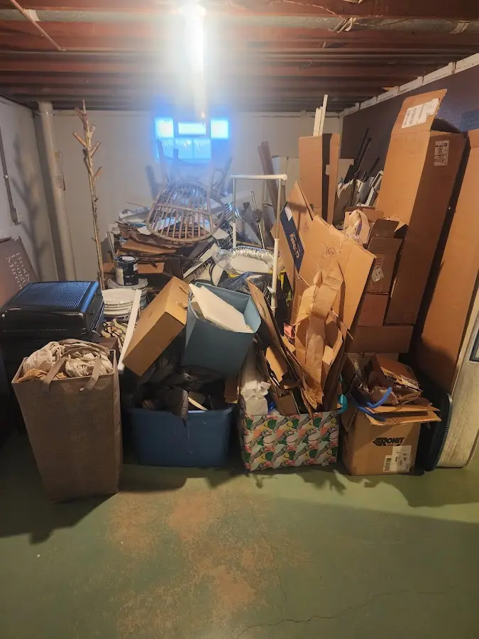 Roll-off dumpster container at job site for 4 Yard Dumpster Rental in Gladewater